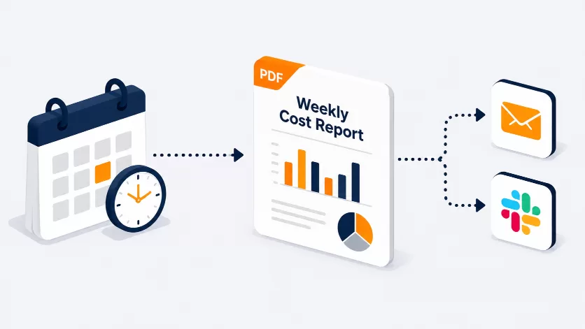AWS FinOps Agent generating an automated weekly cloud cost report in PDF format